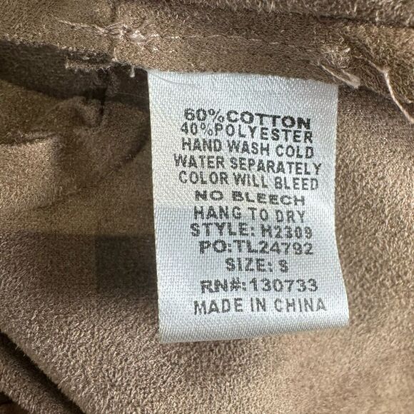 Umgee tan suede zip moto stlye jacket size small - Picture 14 of 14